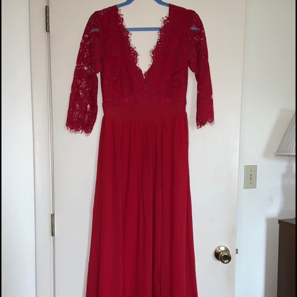 Red Plunge Gown